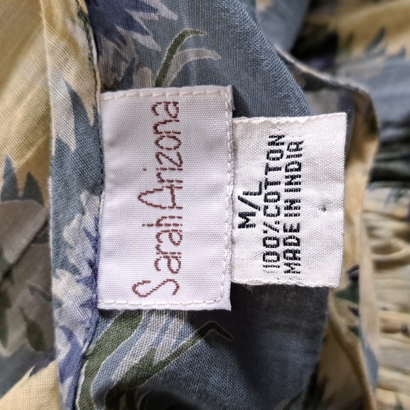 Vintage Floral Cotton Dress Medium Country Boho India - Picture 6 of 6